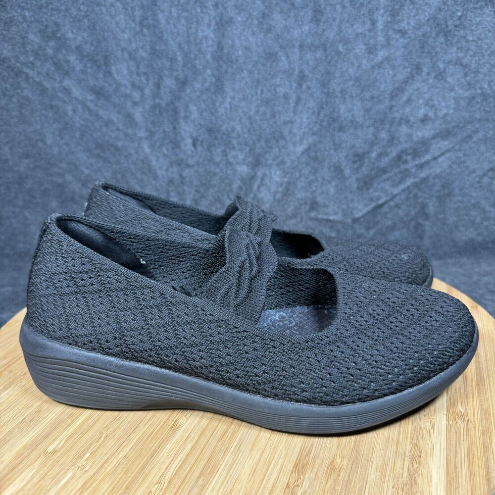 Skechers Black Knit Mary Jane Flats